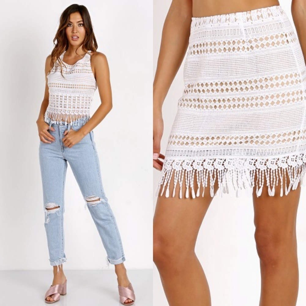 Roe + May Sadie Top and Crochet Skirt Set